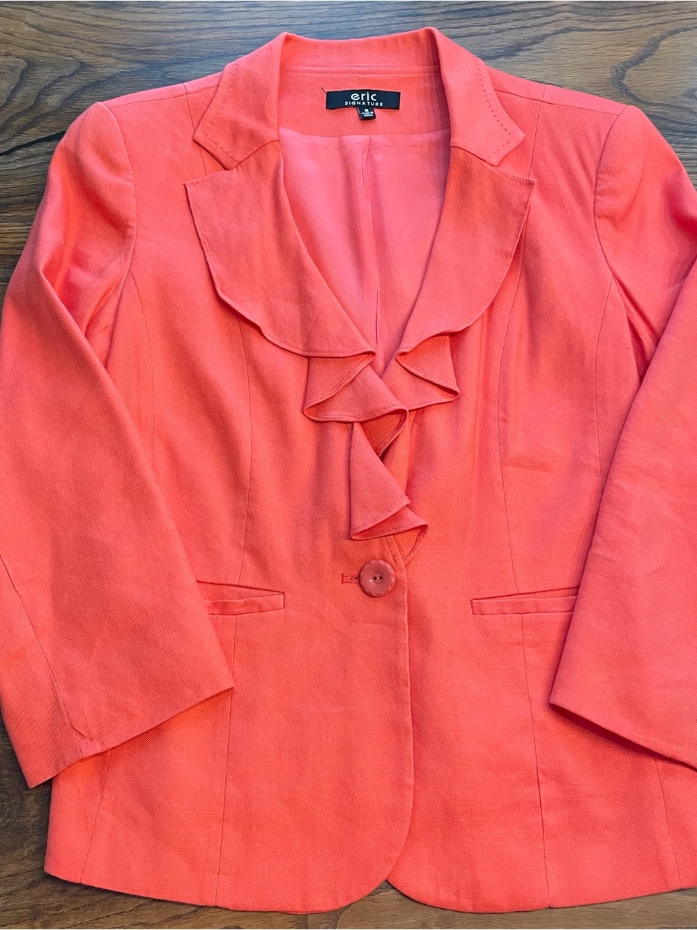 Eric Javits Coral Ruffle-Front Blazer Medium